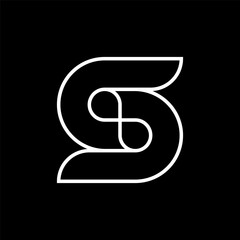 Letter S infinity creative line logo