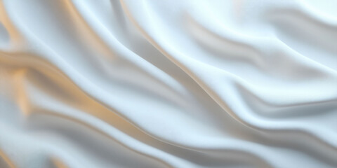 Obraz premium A close-up of flowing white fabric with soft folds and textures.