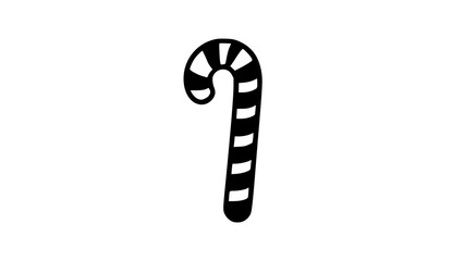 Stylized black and white striped cane
