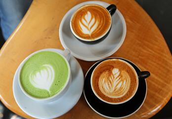 Three hot beverages