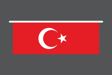 Obraz premium Turkey flag, The flag of Turkey, Flag of Turkey national country symbol illustration Vector, Rectangle Turkey flag illustration, Flat vector illustration 