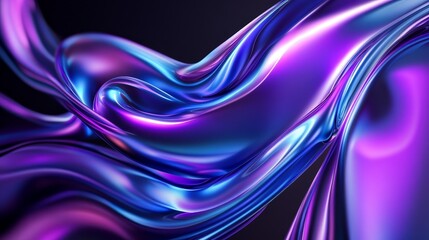 Abstract Purple Blue Liquid Flow - Fluid, vibrant, dynamic, iridescent, and flowing. Symbolizes movement, energy, transformation, and fluidity.