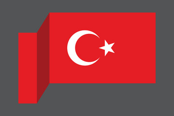 Turkey flag, The flag of Turkey, Flag of Turkey national country symbol illustration Vector, Rectangle Turkey flag illustration, Flat vector illustration
