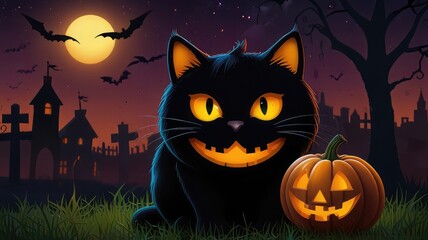 Fototapeta premium halloween background with pumpkin