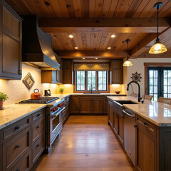 modern kitchen interior with kitchen furniture