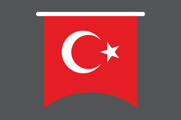 Obraz premium Turkey flag, The flag of Turkey, Flag of Turkey national country symbol illustration Vector, Rectangle Turkey flag illustration, Flat vector illustration 