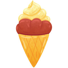 Watercolor fast food icon illustration