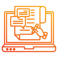 Content writing icon element for design