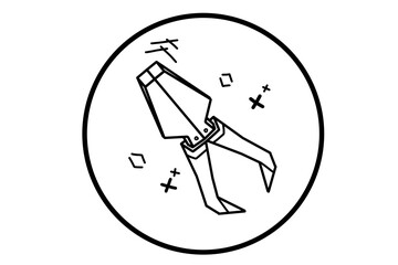 a drawing of a pliers