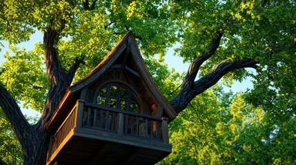Fototapeta premium Enchanting Arboreal Sanctuary in Verdant Forest Landscape