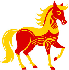 Horse Chinese Zodiac Animal New Year Chinese Zodiac Calendar Illustration