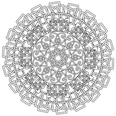 spiritual symbol motif adult coloring page celtic mandala mystic vector Christmas