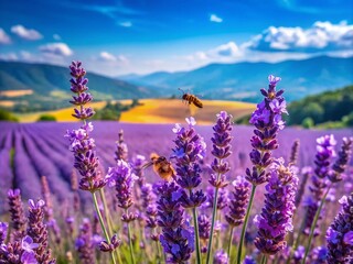 Obraz premium Captivating Lavender Fields in Bloom: A Documentary Photography Journey Through the Serene Landscapes of Lavender Farms and Their Beautiful Surroundings