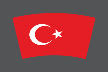 Turkey flag, The flag of Turkey, Flag of Turkey national country symbol illustration Vector, Rectangle Turkey flag illustration, Flat vector illustration
