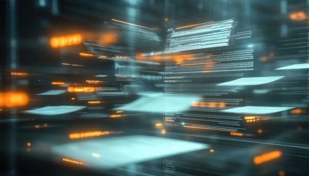 A visual representation of automated data processing in finance.