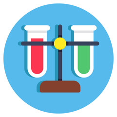 Editable flat design vector of test tubes