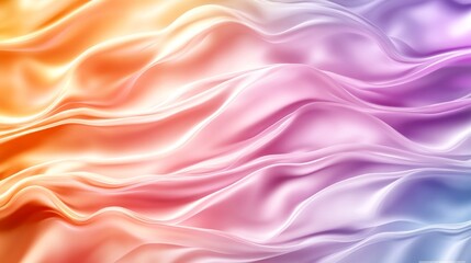 Obraz premium Colorful Silk Waves Abstract - Smooth, flowing silk fabric in vibrant hues, symbolizing elegance, fluidity, luxury, serenity, and grace.