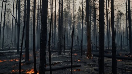 Obraz premium forest have caught fire.