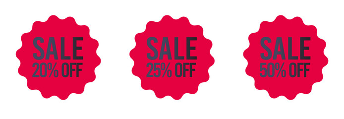 Red sale label 25%