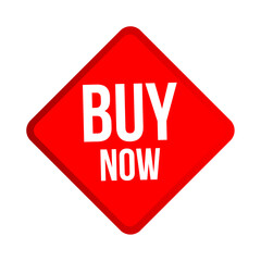 Buy now label, stop sign icon