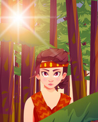 Sumatran ethnic cartoon