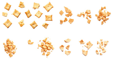 Fototapeta premium Crispy Crackers Pieces: A Delicious Snack