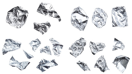 Crumbled Aluminum Foil Pieces - Environmental Waste