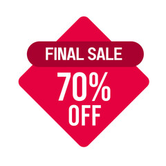 Final sale sign isolated, Final sale 70% off