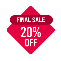 Red label, 20% Sale, Final sale 20% off