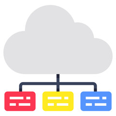 Premium download icon of cloud networking