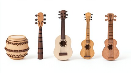 Diverse Musical Instruments Laid Out For Performance And Production