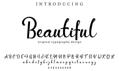 Beautiful Font Stylish brush painted an uppercase vector letters, alphabet, typeface