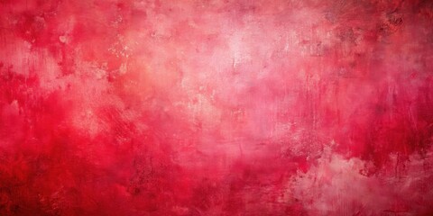 Fototapeta premium Rough painted background in red and pink hues, abstract, textured, vibrant, colorful, grunge, artistic