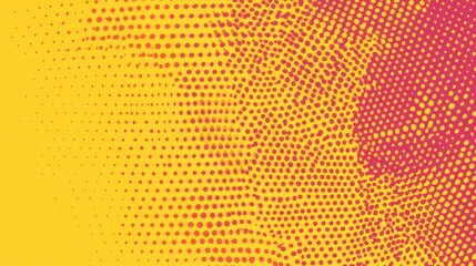 Yellow orange square halftone pattern. Retro comic gradient background. Square dot cartoon texture. Pop art faded gradient pattern. Vector illustration.