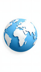 Fototapeta premium Paper Earth Globe: Stylized paper cutout of Earth with continents in white and oceans in blue, a minimalist global representation