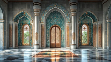 Obraz premium Grandiose Islamic Palace Interior: Architectural Marvel