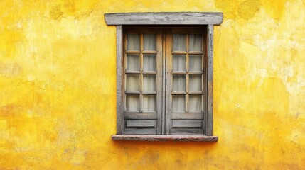 Fototapeta premium Yellow Wall Texture. Vibrant Bright Yellow Wall Texture of Building in San Miguel de Allende Mexico