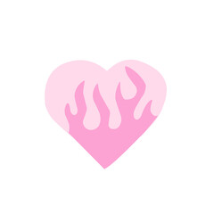 Modern fire heart vector illustrstion