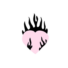 Modern fire heart vector illustrstion