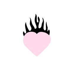 Modern fire heart vector illustrstion