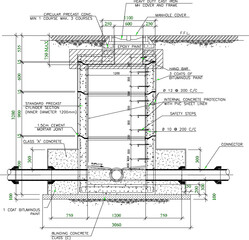 sketch vector illustration silhouette design CLEANOUT TO LINE SHALLOW HOUSE CONNECTION PIPE IN STREET RIGHT OF WAY.eps