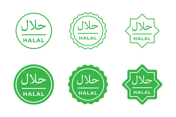 Halal icon sign vector with green color