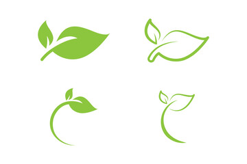 Green and leaf logo design vector template