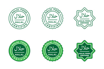 Halal icon symbol vector with green color