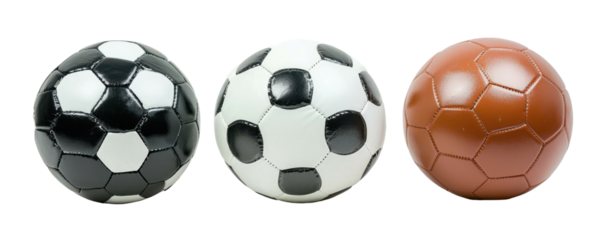 Soccer Balls Isolated on PNG Transparent Background