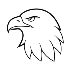 Eagle Head Line Art vector Illustration - Outline Drawing art