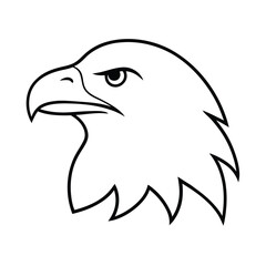 Eagle Head Line Art vector Illustration - Outline Drawing art