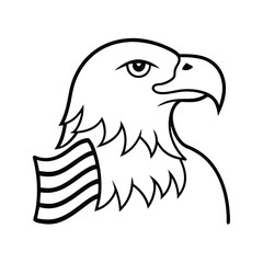 Eagle Head Line Art vector Illustration - Outline Drawing art