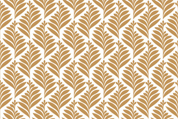 Vector illustration of geometric leaves seamless pattern. Floral organic background.