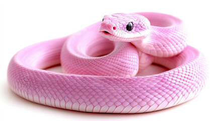 Fototapeta premium a pink snake, coiled around itself